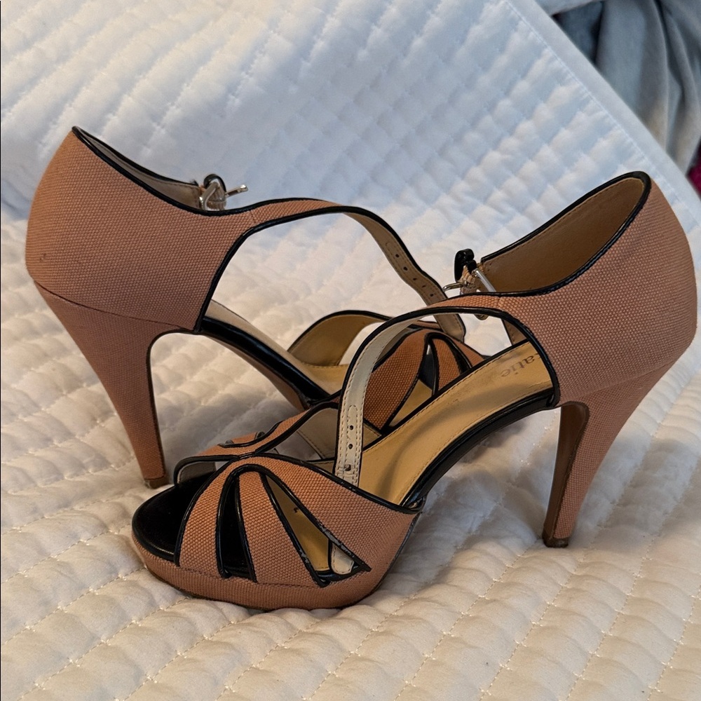 Kelly & Katie Tan Peep-Toe Heels